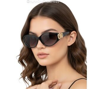 Vintage Christian Dior Black & Gold CD Logo Sunglasses 2851A